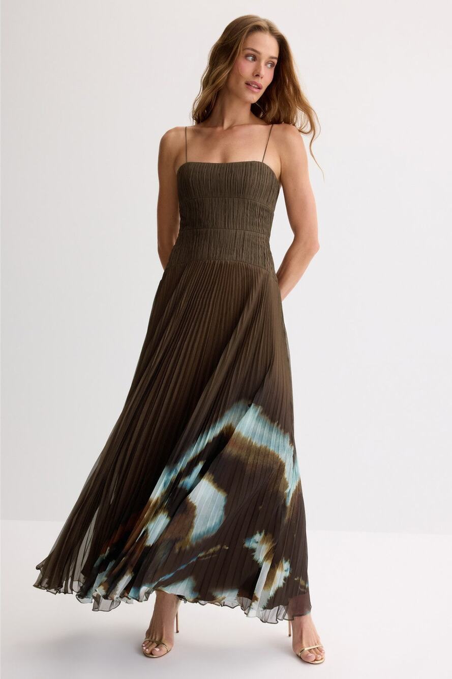 AMUR - Sue Pleated Gown - Size 8